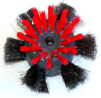 Floor-to-collector brush (top view)